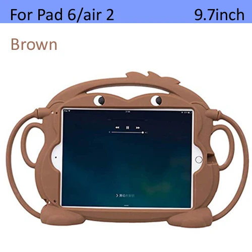 pad6 air2 brown Чехол для iPad air 9,7 силиконовая обезьянка, Детский милый Ударопрочный Мягкий портативный светильник защитный чехол - Цвет: pad6 air2 brown