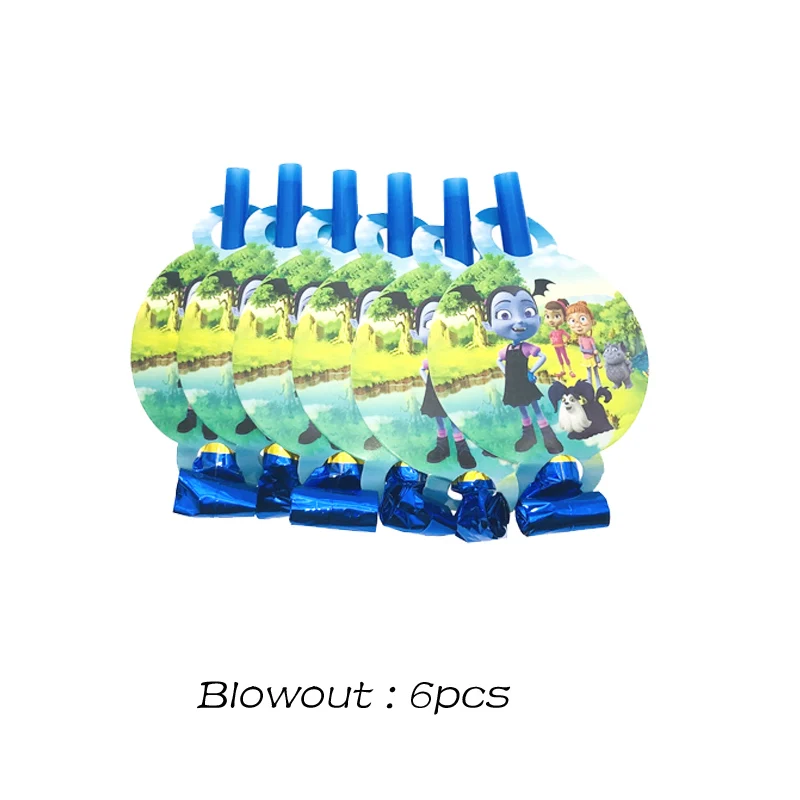 Blowout 6pcs Vampirina девушка Theame с днем рождения одноразовая посуда тарелки чашки воздушный шар соломинка детский душ принадлежности для девочек - Цвет: Blowout 6pcs