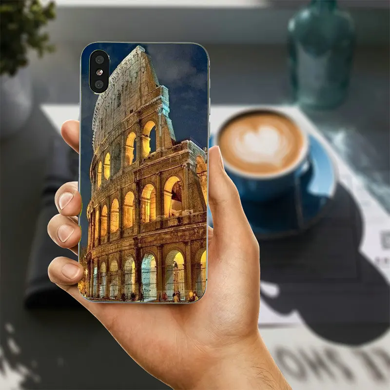 Fashion Colosseum Rome Italy Soft Silicone TPU Mobile Phone Cases Cover for iPhone X 10 7 6 6s 8 Plus 4 4S 5 5S SE 5C Bags | Мобильные