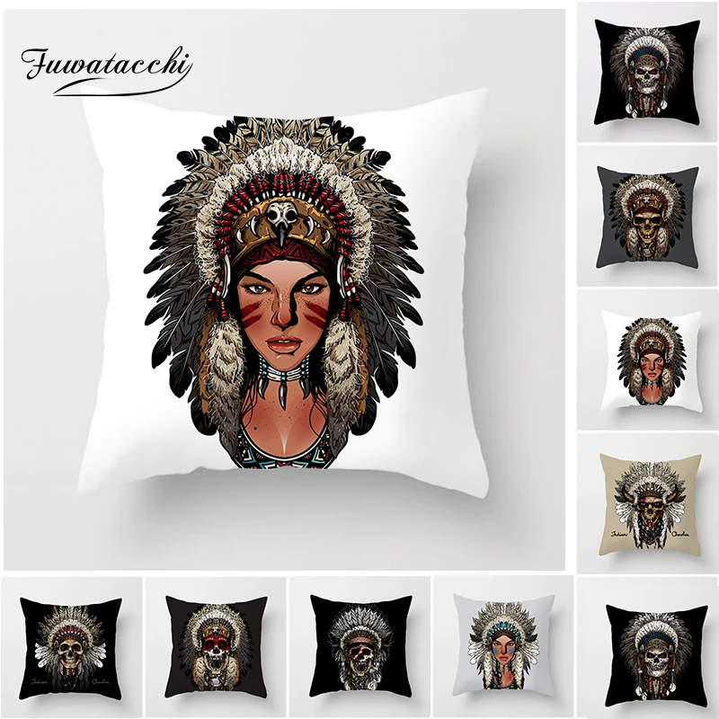 

Fuwatacchi Elephant Cushion Cover Indian Style Affection Animal Home Decorative Pillow Cover for Home Bed Sofa Decor Pillowcases