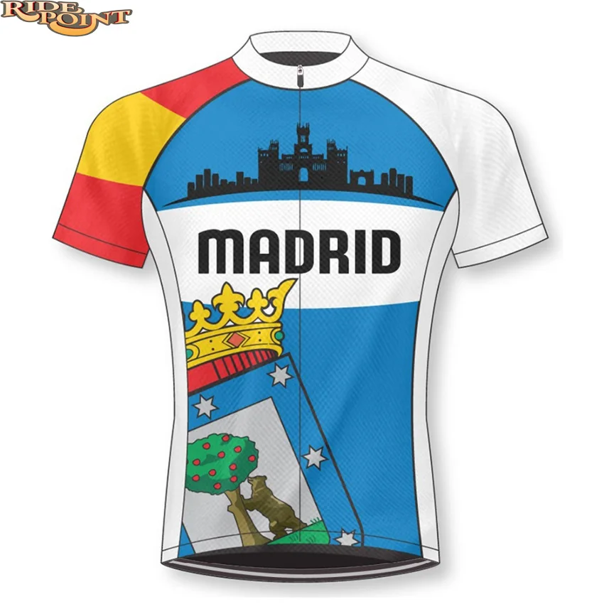 Испания Мадрид короткий рукав Майки спортивные Для мужчин лето высокое качество