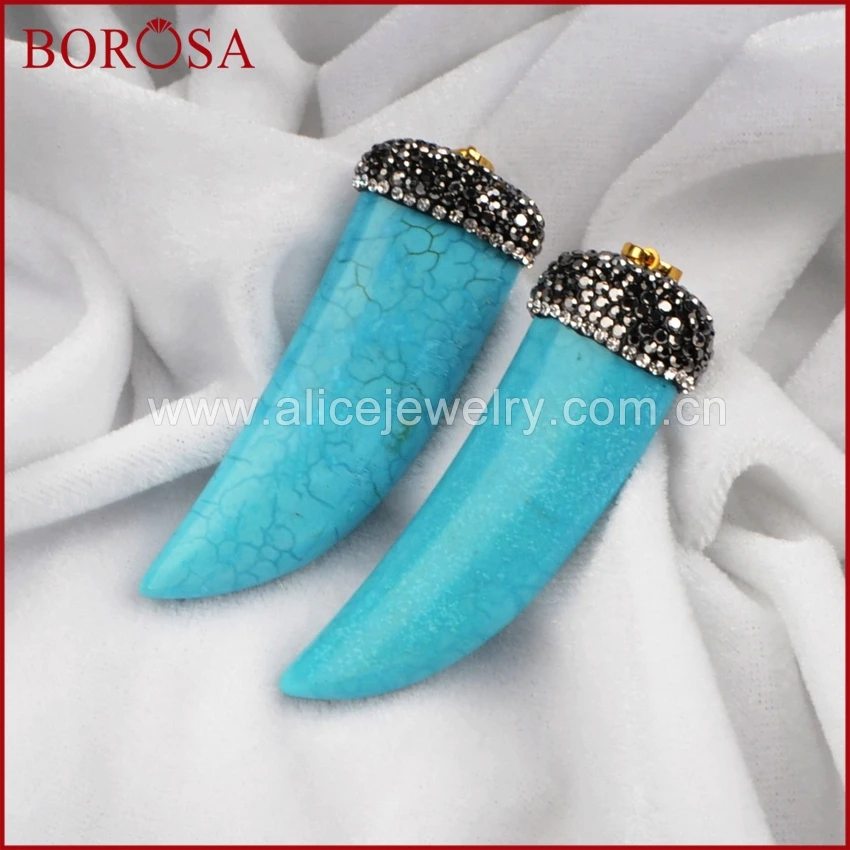 BOROSA эксклюзивное Druzy ожерелье кулоны лидер продаж Новые бусины из синего камня в