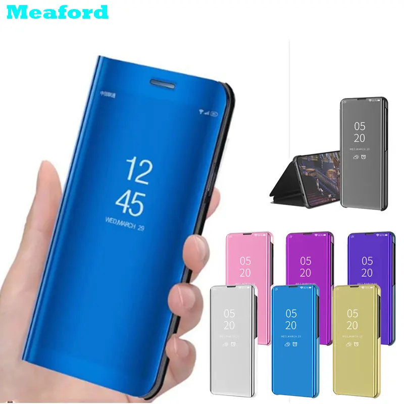 Зеркальный чехол для Huawei Honor 9C Роскошный книжка с подставкой Y7P телефона 9