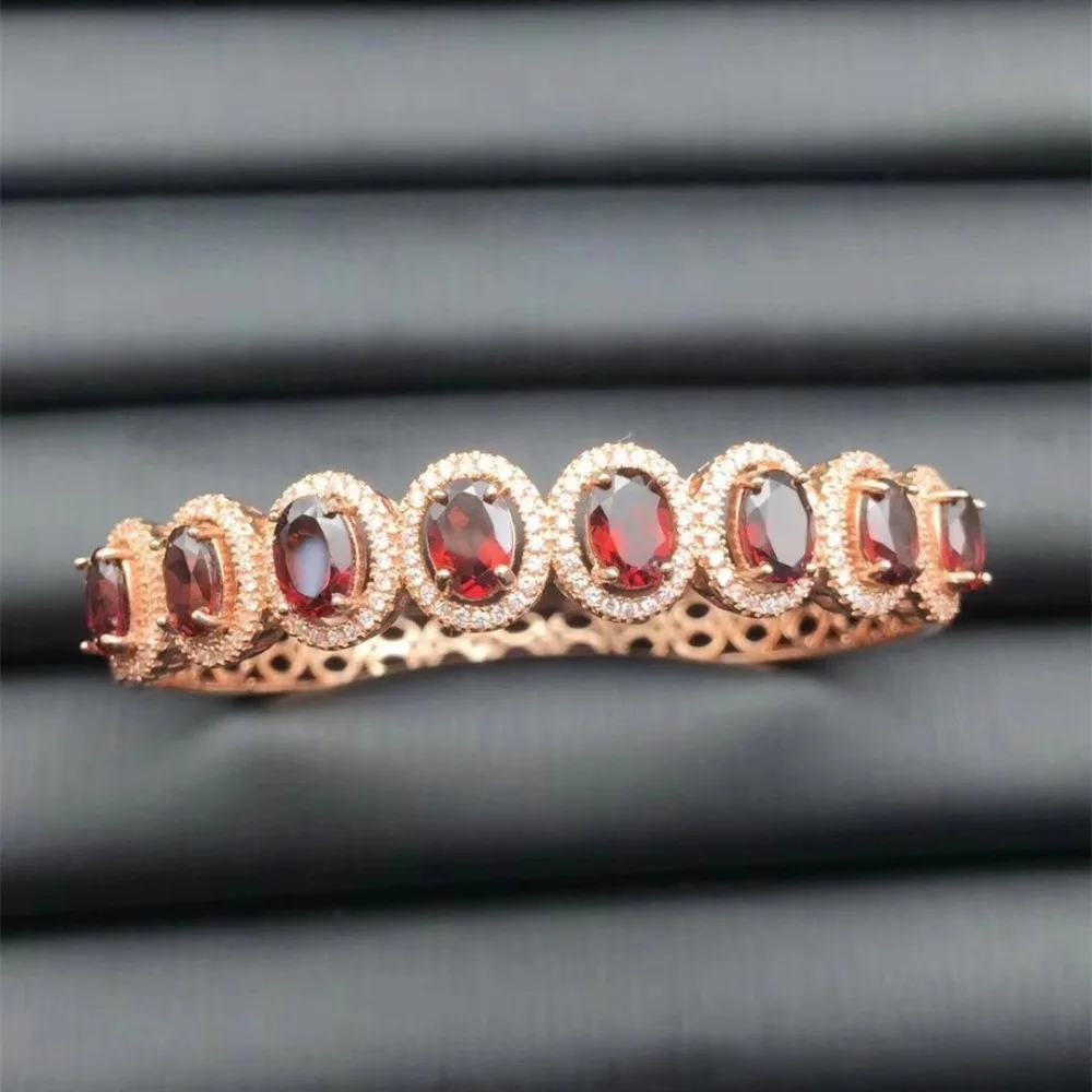 KJJEAXCMY fine jewelry 925 Чистое серебро инкрустировано натуральным большим гранатом женский браслет ювелирные изделия