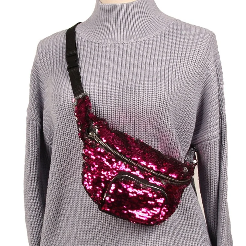 Для женщин талия BagsFashion блестка Повседневное Femme Multi Цвет составляют сумки молния
