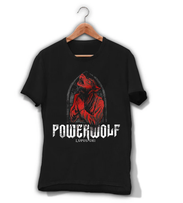 POWERWOLF LUPUS DEI Мужская футболка тяжелая с логотипом метал группы хипстерская