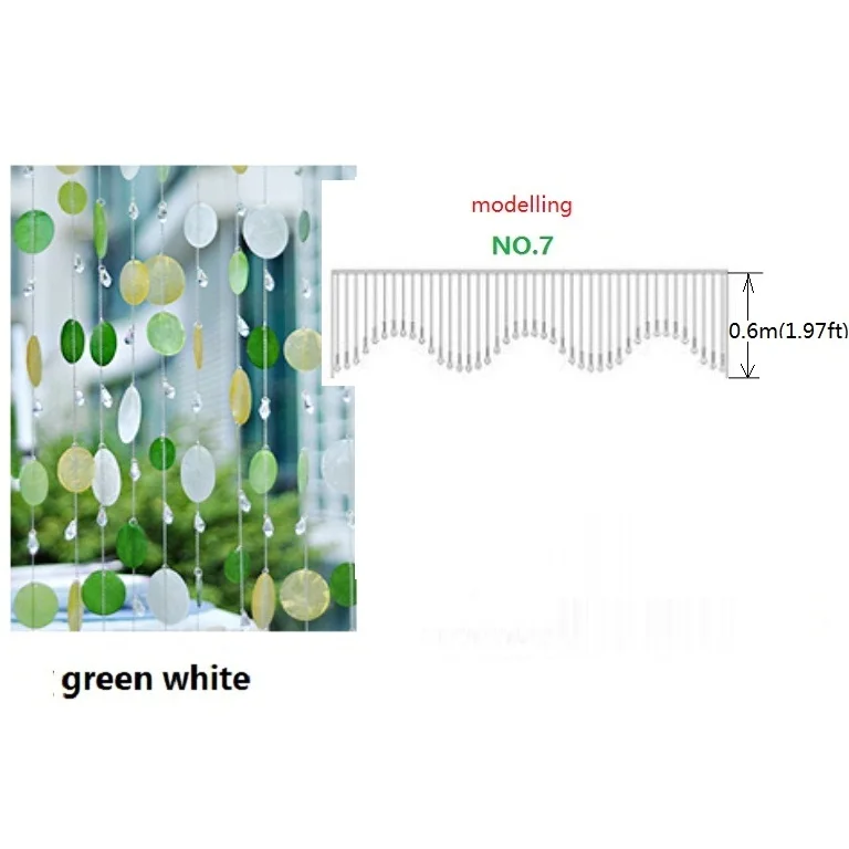 4pcs green white № 7 готовая занавеска 42 шт./лот, цветная оболочка, Хрустальная бусина, занавеска для двери, занавеска для крыльца, перегородка, Рождественское украшение 02 - Цвет: 4pcs green white