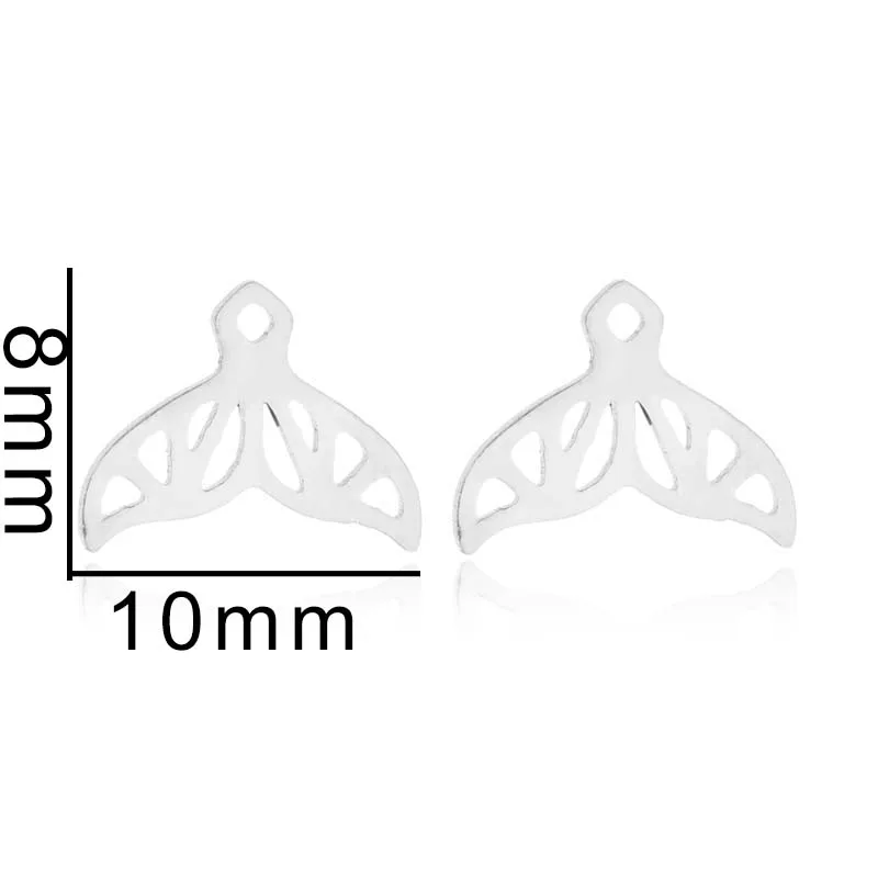 Женские серьги-гвоздики из нержавеющей стали в форме хвоста русалки | Украшения и