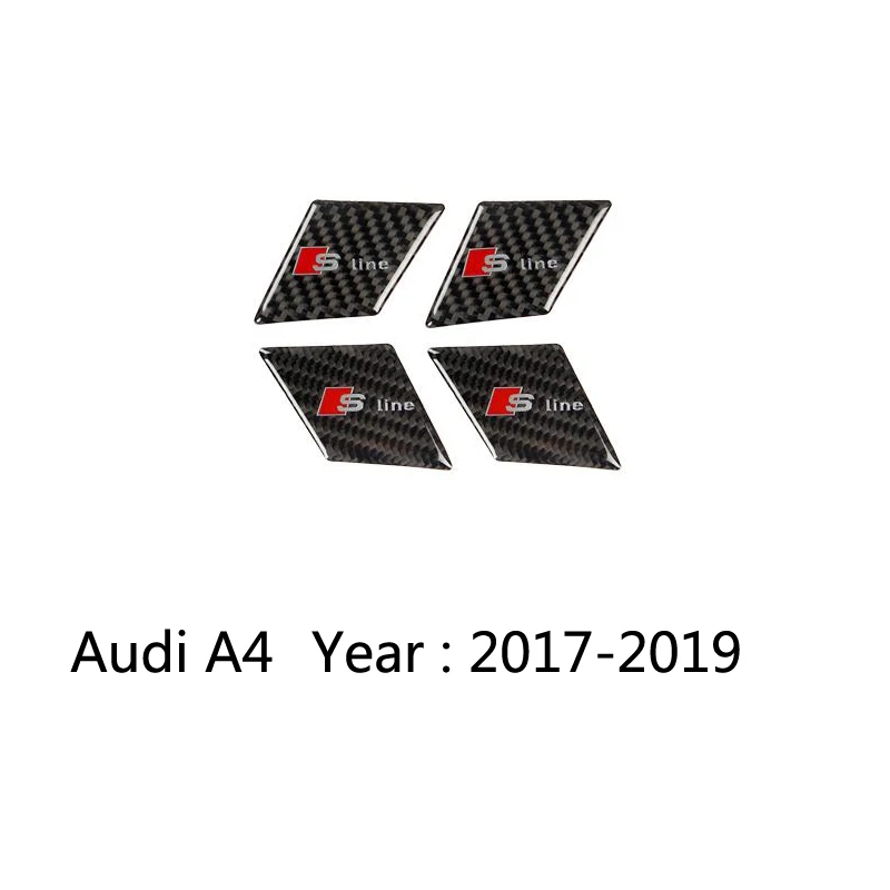 A4 2017-2019 Декоративные Накладки для внутренней двери из углеродного волокна, декоративные накладки, аксессуары для Audi A3, A4, A5, A6, A7, Q3, Q5, Q7, B6, автостайлинг - Название цвета: A4 2017-2019