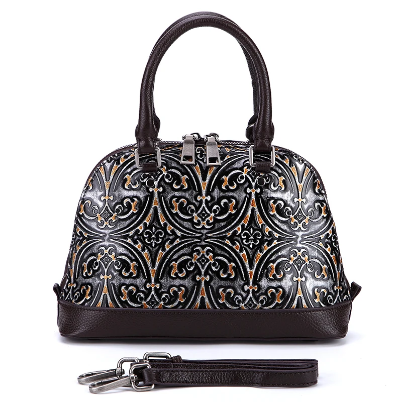 Женская сумка мессенджер винтажная из натуральной кожи с тиснением|handbag new|vintage