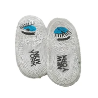 silver new york eye shoes sequins patch for clothing diy fabric embroidery appliques iron on sequin patches for t shirt
