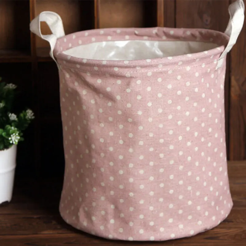 Pink Большой Ёмкость корзина для белья из льна сортировщик мешок стирки белья корзины для игрушек одежда мешок всякой всячины домашнего хозяйства - Цвет: Pink