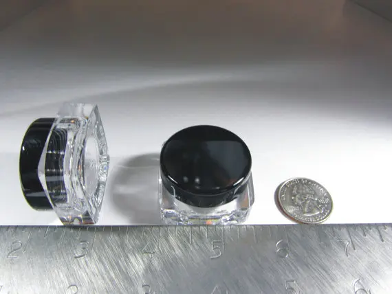 Пустые маленькие пластиковые банки для бутылок 50X5g/5 мл прозрачная квадратная