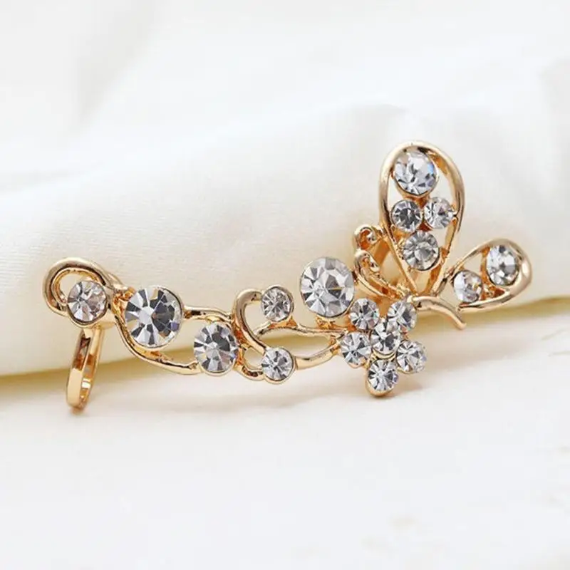 1 шт. Jewelry клипса из сплава одиночные серьги Бабочка Кристалл Обёрточная бумага