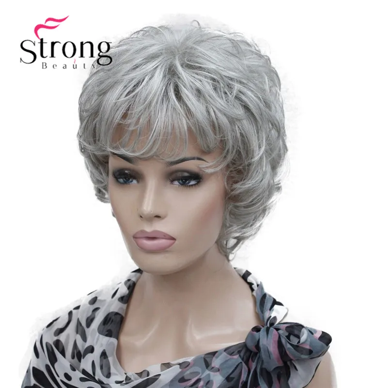 StrongBeauty короткие мягкие взъерошенные кудри парик Рыжий, темно-коричневый полный синтетические парики для женщин