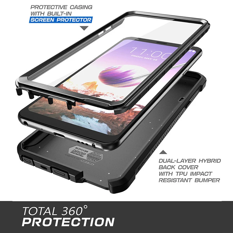 For LG Stylo 4 Case Q Stylus / UB Pro Full-Body Rugged Holster Clip Cover with Built-in Screen Protector | Мобильные телефоны и
