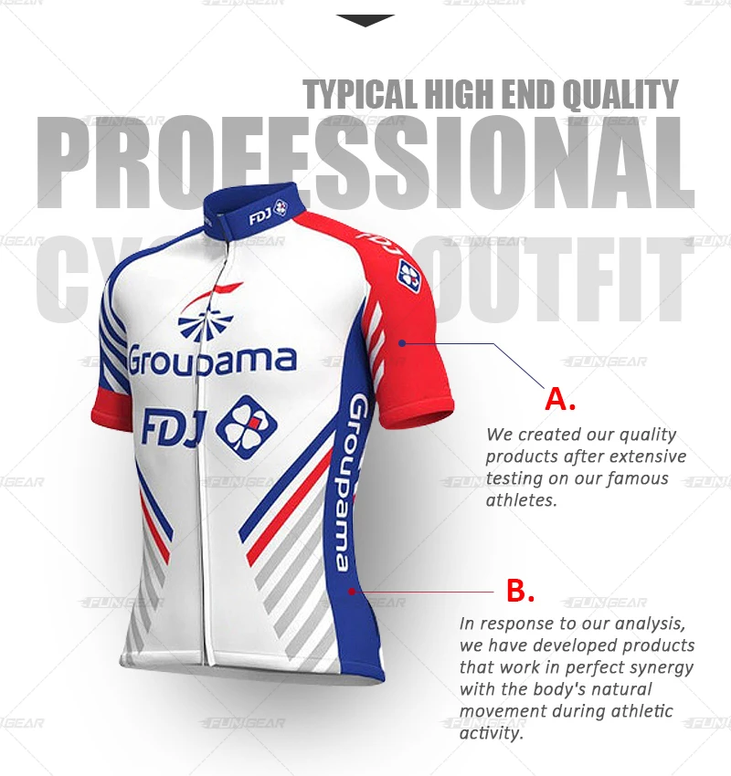 FDJ Pro Team одежда с короткими рукавами Велоспорт Джерси набор мужской велосипедный Костюм MTB гоночная одежда летняя дышащая быстросохнущая одежда