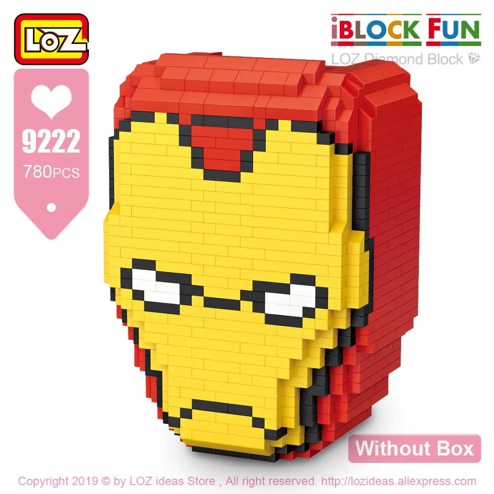 9222 Without Box LOZ, алмазные блоки, супергерой, железный персонаж фильма, пластиковые строительные блоки, модель, Обучающие игрушки, Детская гелевая ручка, держатель, сделай сам - Цвет: 9222 Without Box