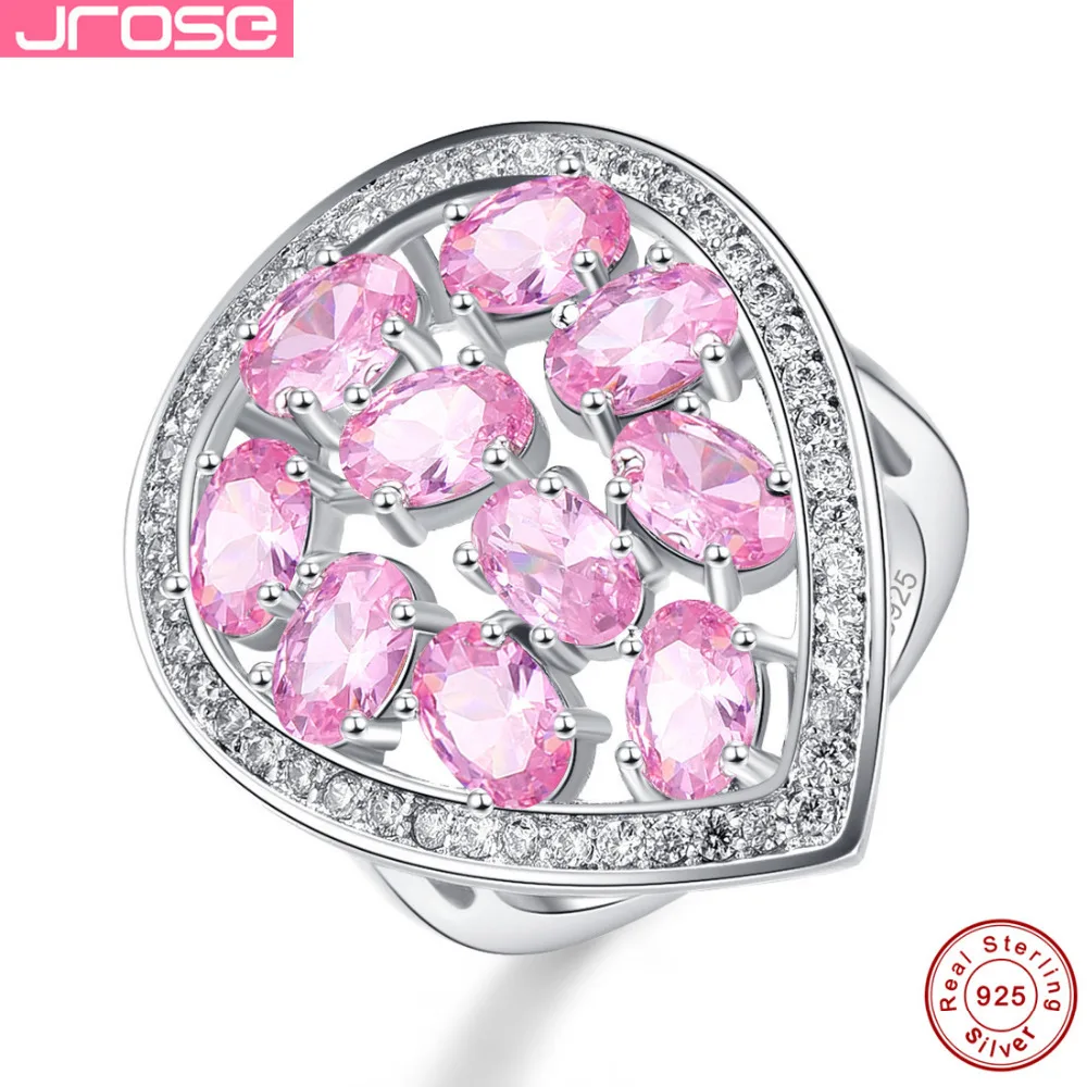 Jrose обручальные юбилейные серебряные кольца с розовым цирконием AAA Аутентичные CZ
