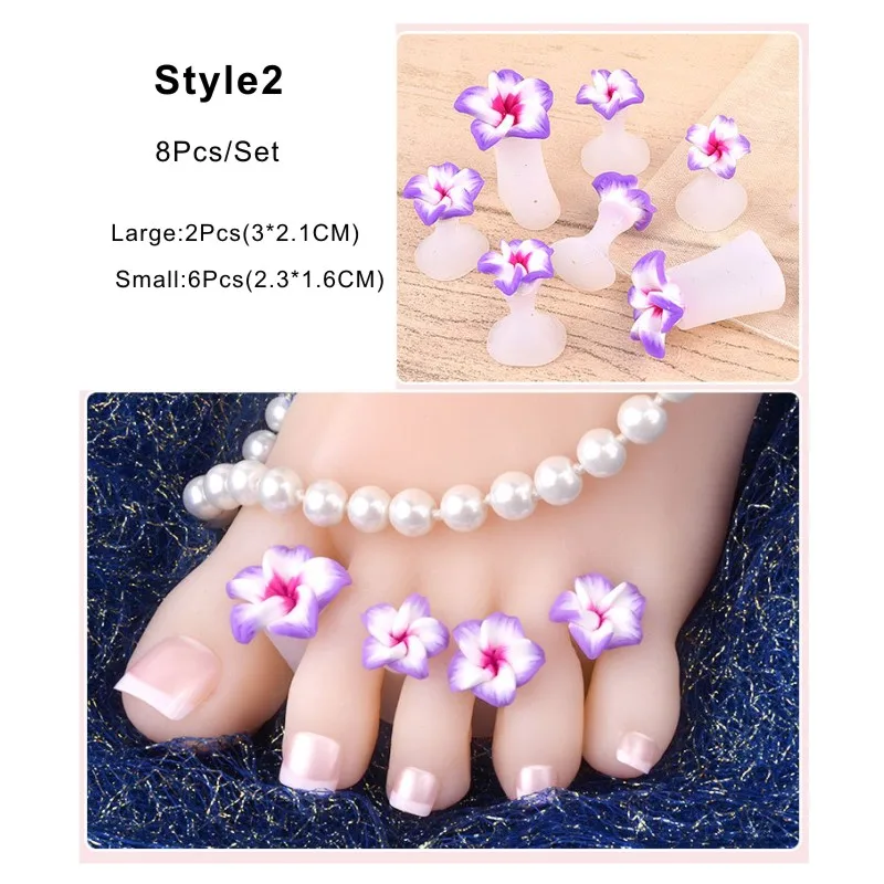 Силиконовый разделитель для пальцев ног 8 шт./компл. Маргаритка цветок Подсолнух