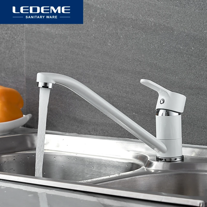 LEDEME Смеситель для кухни с гайкой латунь Цвет: белый L4903W|kitchen faucet|faucet kitchenkitchen faucet with
