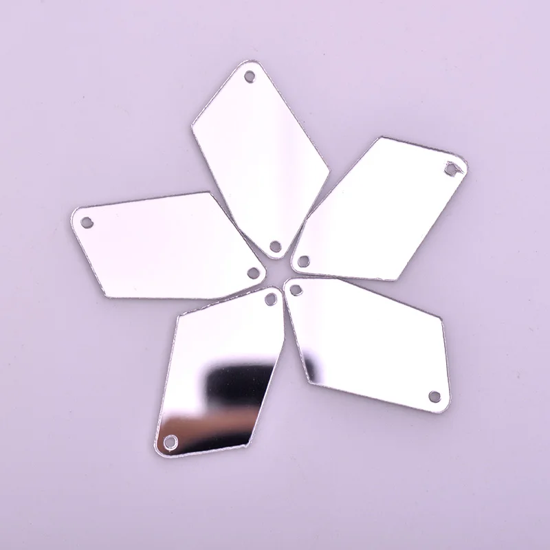17x32mm JUNAO 20шт смешанные размеры пришить прозрачное зеркало Стразы Серебряная аппликация Flatback Акриловые драгоценные камни для пришивания страз хрустальные камни для платья - Цвет: 17x32mm
