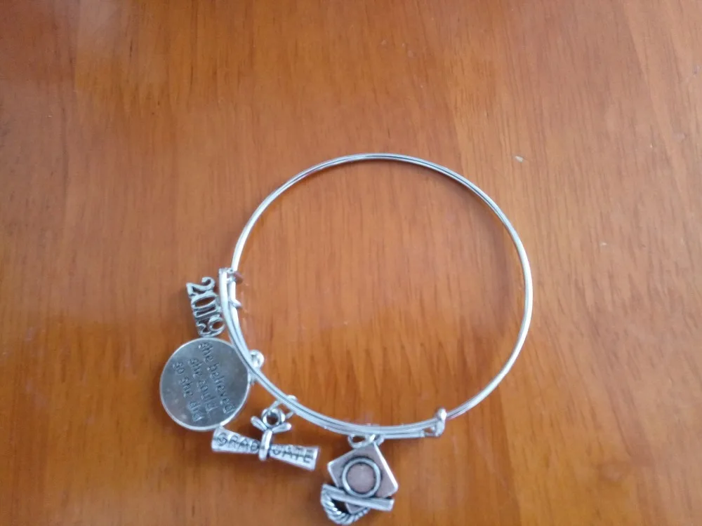 Сплав She Believed Could класса 2019 браслет Расширяемый Провода Браслет Выпускной Jewelry