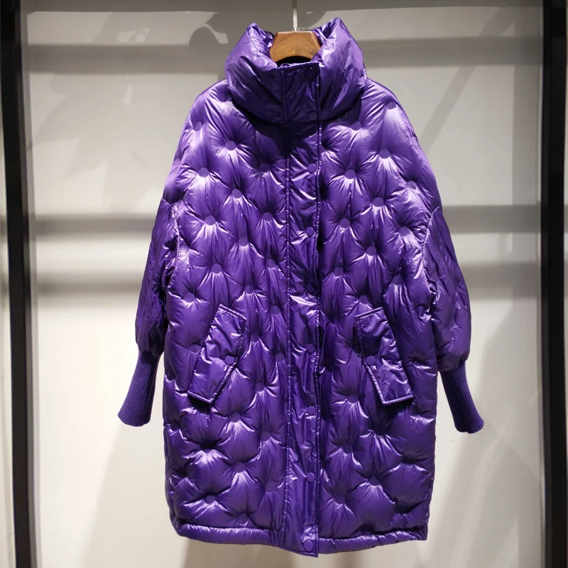 Пуховик женский длинная теплая парка с перьями 2019 | Женская одежда
