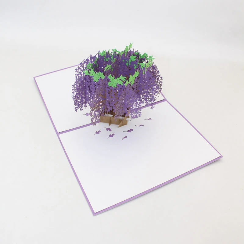 3D лазерная резка ручной работы Фиолетовый Глициния Синенсис бумага