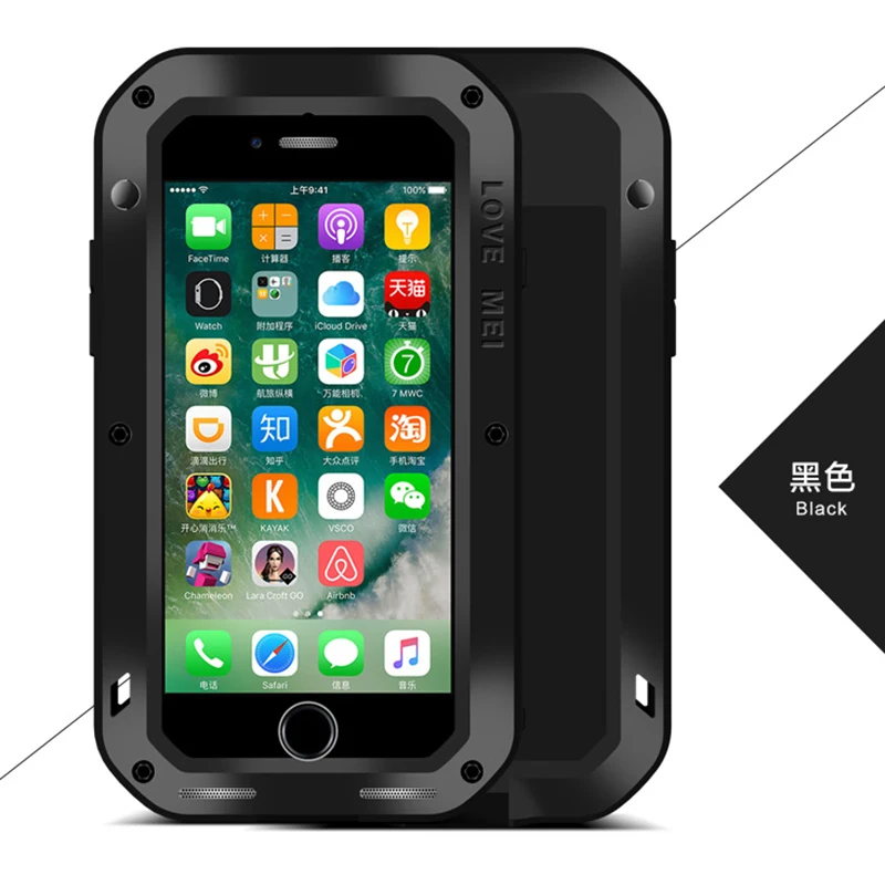 Lovemei мощный пыле жизни Водонепроницаемый Алюминий чехол для iPhone 7 Чехол Plus +