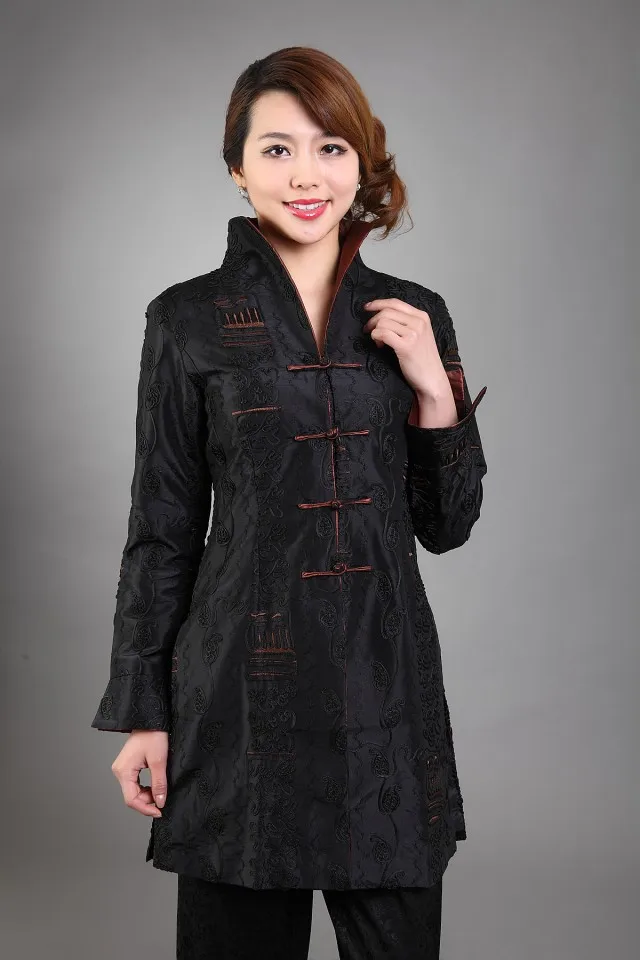 Серая Женская куртка в традиционном китайском стиле Mujer Chaqueta женское атласное