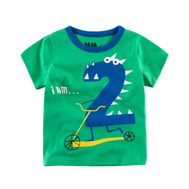 Детская одежда футболка для мальчиков и девочек Новинка 2017 года летний топ с