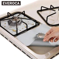4pcsset reusable non stick foil gas range stovetop burner protector liner cover for cleaning kitchen tools