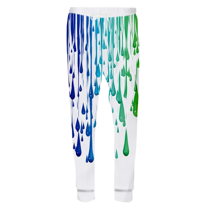 

UJWI New Fashion 3D Men/Women Funny Cool 3D Print Colorful Rain Sweatpants Harajuku Mens Joggers Casual Pants Free Shipping