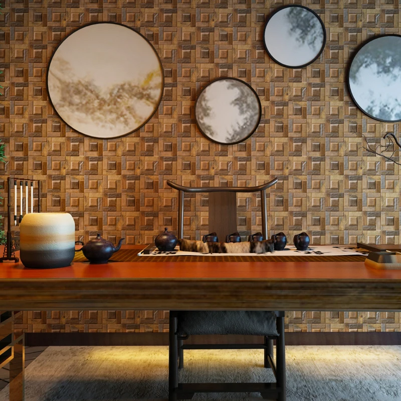 American Style Retro Wallpaper Character Wood Grain TV Background Bar Porch 3D Block Classic Wall Paper Roll American Style Retro Wallpaper Character Wood Grain TV Background Bar Porch 3D Block Classic Wall Paper Roll