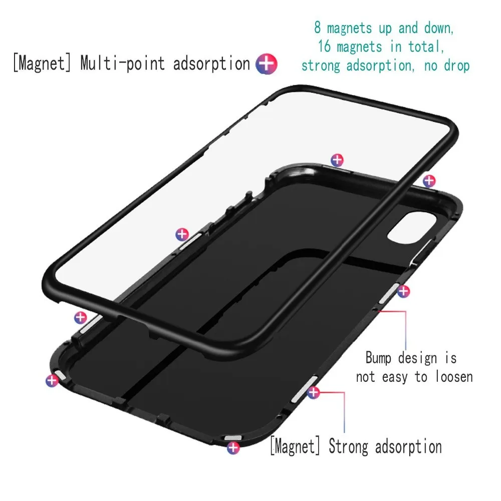 Дизайн WK полностью Магнитный поглощающий чехол для телефона iPhone X 7 8 Plus задняя