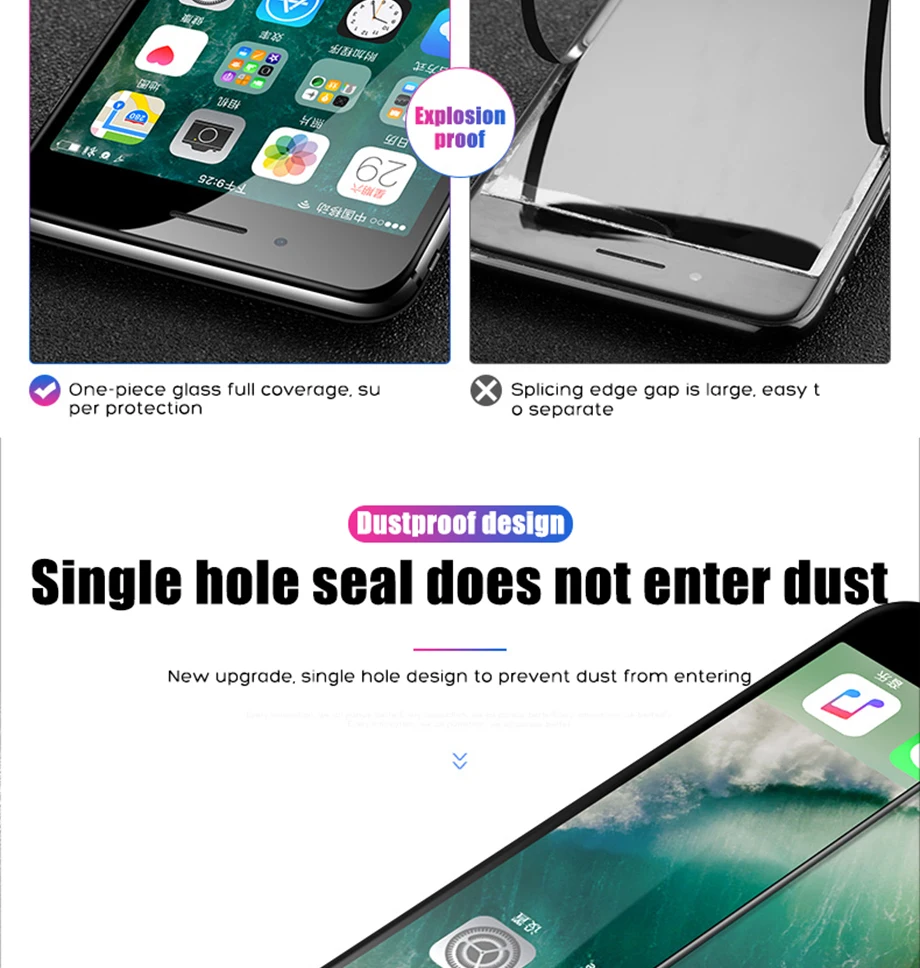 6D стекло на iphone 6 6s Plus 8 7 X Полный экран протектор для iphone 7 8 Plus 5 5S SE алюминиевый сплав закаленное стекло