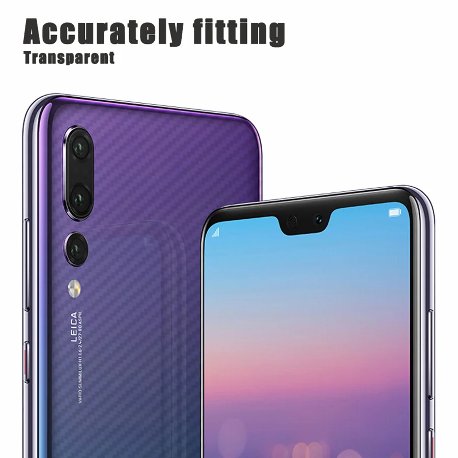 5 шт./лот 3D углеродного волокна наклейка на заднюю часть для huawei P30 P20 Pro Lite Коврики