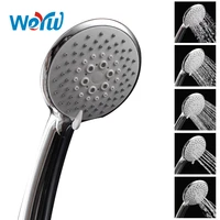 weyuuu shower head five function chrome finish wholesale and retail high pressure bathroom hand held round shape shower head