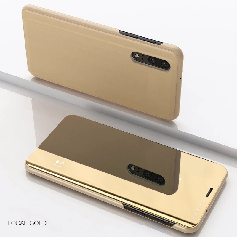 Gold Зеркальный флип-чехол для samsung Galaxy A50 A7 S8 S9 S10 Lite J8 J6 J4 Plus A20 A30 A40 A70 A90 M20 M10 A10 A80 J2 крышка сердечника - Цвет: Gold