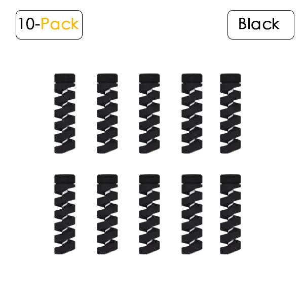 10 Pack Black EECPT кабель протектор для iPhone XS X 8 7 6 пружинный шпагат моталки линии передачи данных Шнур чехол Защита веревки защита наушников - Цвет: 10 Pack Black