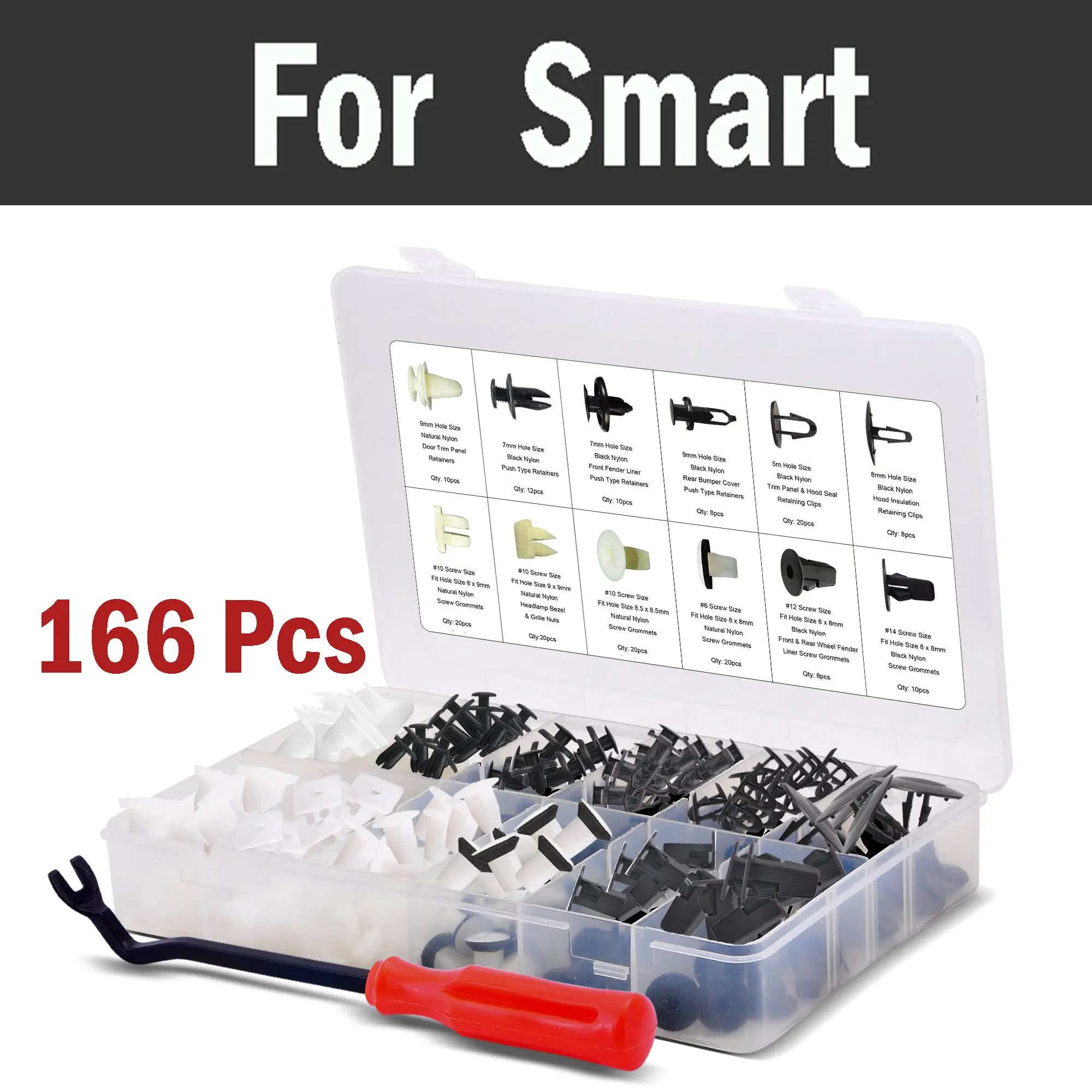 166 шт. Набор фиксаторов с застежкой плоскогубцы для удаления автомобильный