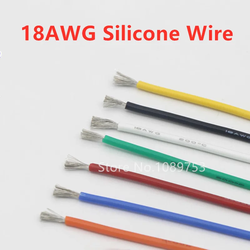 2 метра 18AWG 3 мм Диаметр гибкий силиконовый провод мягкий RC кабель UL высокая