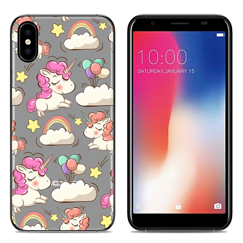 Phone Case For Doogee X55 5.5-inch Fashion Design Art Painted TPU Soft Cute Cover Unicorn Shell |
