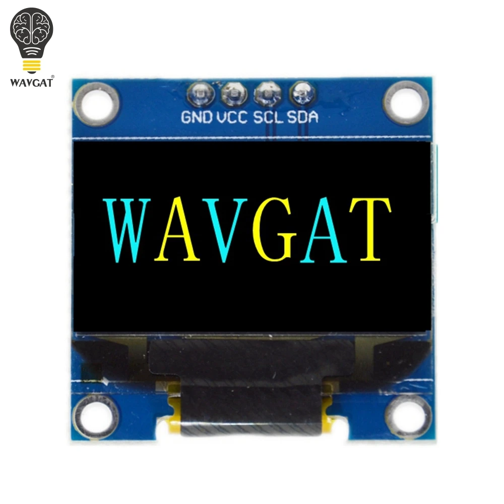WAVGAT сине-белые Цвет 128X64 цвет желтый, синий; размеры 34–43 O светодиодный ЖК-дисплей светодиодный Дисплей модуль для Arduino 0,96 дюймов I2C IIC Серийный - Цвет: 4Pin YB