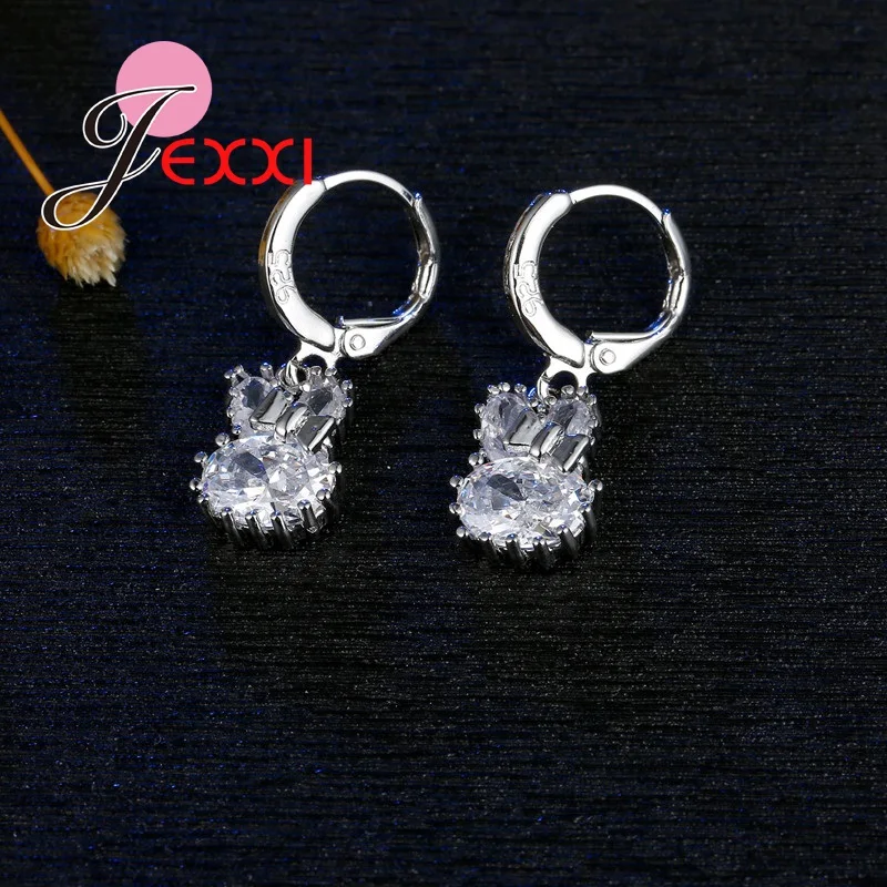 Ожерелье и серьги из серебра 925 пробы с подвеской в виде кролика|jewelry sets for kids|silver