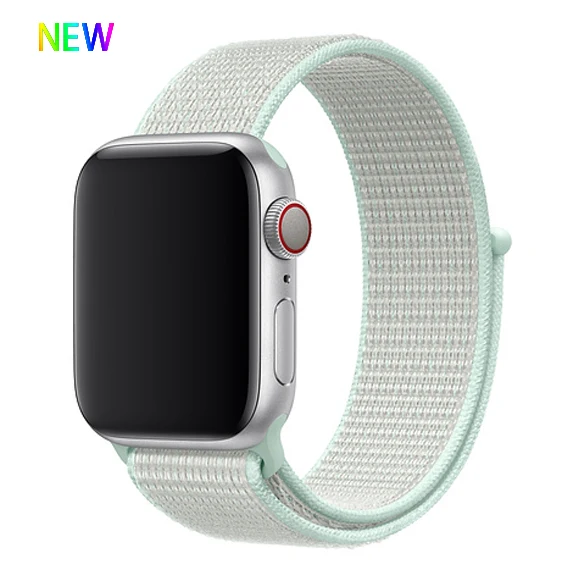 Teal Tint 34 Ремешок для apple watch band 42 мм 38 мм iwatch 4 band 44 мм 40 мм apple watch 4 3 2 1 нейлоновая петля спортивный браслет correa аксессуары - Цвет ремешка: Teal Tint 34