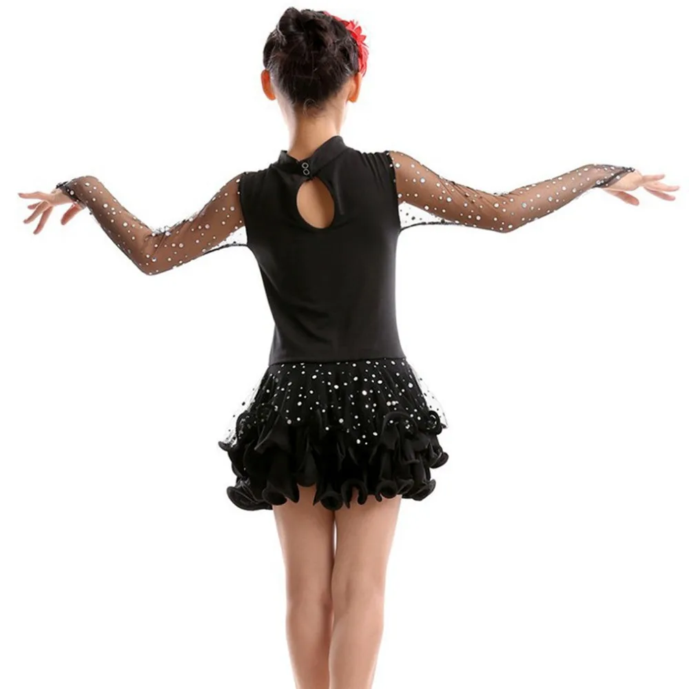 2018 Новый танцевальный костюм для девочек с длинным рукавом Vestido De Baile Latino