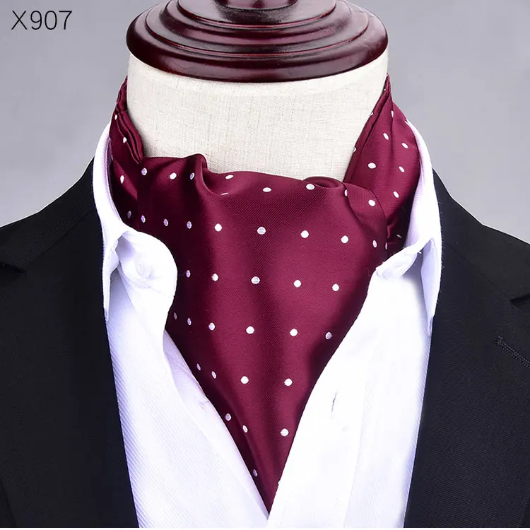 Мужской винтажный Свадебный формальный галстук в горошек Ascot Scrunch Self британский стиль джентльмен полиэстер шеи галстук роскошный