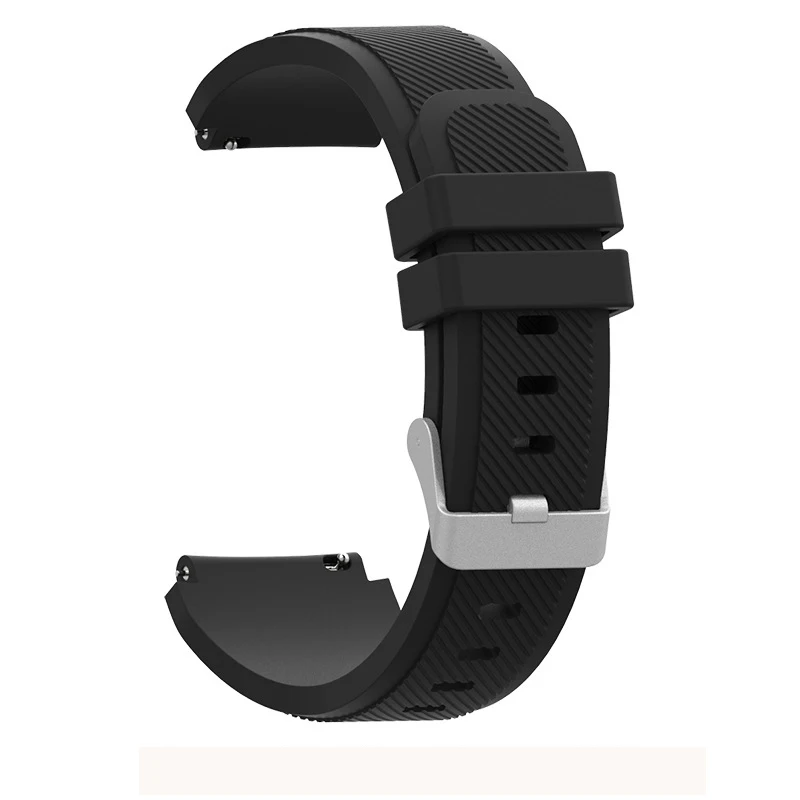 Black 22 мм силикон браслетный ремешок для часов для Ticwatch Pro моющийся ремешок для Ticwatch Pro ремешок для samsung gear S3 huawei GT - Цвет: Black
